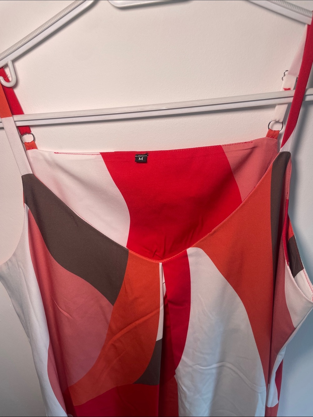 Abstract Red & White Sleeveless Maxi Dress - Picture 2 of 5